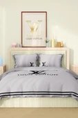 Marka Nevresim Takımı Çift Kişilik Pamuklu Saten Kumaş 6 Parça 3D Dijital Baskı Duvet Cover Set Model No:70 - 2
