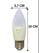 (1 Adet) Osaka 9W (70W) Sarı Işık (3000K) E27 Duylu (Kalın Duy) Led Mum Ampul - 2