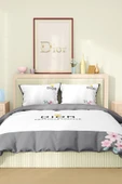 Marka Nevresim Takımı Çift Kişilik Pamuklu Saten Kumaş 6 Parça 3D Dijital Baskı Duvet Cover Set Model No:47 - 2