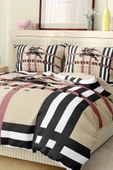 Marka Nevresim Takımı Çift Kişilik Pamuklu Saten Kumaş 6 Parça 3D Dijital Baskı Duvet Cover Set Model No:12 - 6