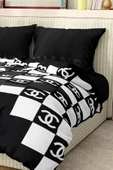 Marka Nevresim Takımı Çift Kişilik Pamuklu Saten Kumaş 6 Parça 3D Dijital Baskı Duvet Cover Set Model No:39 - 3