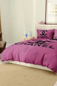 Nevresim Takımı Çift Kişilik Pamuklu Saten Kumaş 6 Parça 3D Dijital Baskı Duvet Cover Set Model No:33 - 7