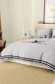 Marka Nevresim Takımı Çift Kişilik Pamuklu Saten Kumaş 6 Parça 3D Dijital Baskı Duvet Cover Set Model No:70 - 7