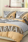 Marka Nevresim Takımı Çift Kişilik Pamuklu Saten Kumaş 6 Parça 3D Dijital Baskı Duvet Cover Set Model No:2 - 4