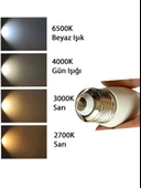 (10 Adet) Osaka 9W (70W) Sarı Işık (3000K) E27 Duylu (Kalın Duy) Led Mum Ampul - 5