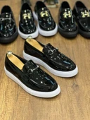 KB-027  Kuback Bağcıksız Siyah Rugan G Günlük Erkek Ayakkabı - 1