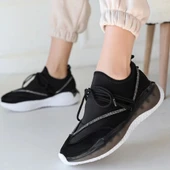 Liney Siyah Rugan Bağcıklı Spor Ayakkabı - 4