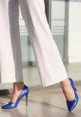Jilya Mavi Cilt Stiletto Ayakkabı - 2