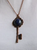 Doğal Taş Lapis Doğal Taşlı Anahtar Model Kadın Antik Kolye euk35lps thumbnail 2