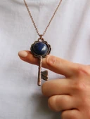 Doğal Taş Lapis Doğal Taşlı Anahtar Model Kadın Antik Kolye euk35lps thumbnail 1