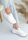 Tone Beyaz Cilt Bağcıklı Spor Ayakkabı - 1