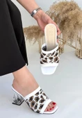 Evra Zebra Triko Topuklu Terlik - 2
