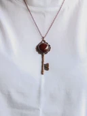 Doğal Taş Akik Doğal Taşlı Anahtar Model Kadın Antik Kolye euk35a thumbnail 3