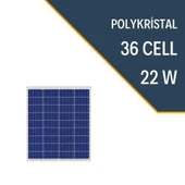 22W POLYKRİSTAL GÜNEŞ PANELİ - 1