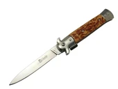 Fs 12461 Kahverengi  Çakı 23cm - Ejder İşlemeli Sap, Kemerlikli, Arkadan Tetikli - 1