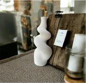 Bohem İskandinav Tarzı Spiral Vazo (Krem) - 1