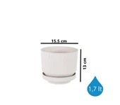 Omnipazar SO-S281 Dekoratif Tabaklı Lüks Çizgi Desenli Saksı 1.7 Litre - 5