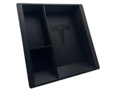 Tesla Model Y 3 Bölmeli Orta Konsol Düzenleyici/Kaymaz Araç İçi Organizer, Saklama Kutusu, Araba Aksesuarı Biyoplastik - 1