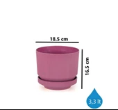 Omnipazar SO-S282 Dekoratif Tabaklı Lüks Çizgi Desenli Saksı 3.3 Litre - 8