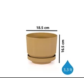 Omnipazar SO-S282 Dekoratif Tabaklı Lüks Çizgi Desenli Saksı 3.3 Litre - 11