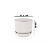 Omnipazar SO-S283 Dekoratif Tabaklı Lüks Çizgi Desenli Saksı 6 Litre - 5