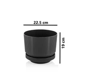 Omnipazar SO-S283 Dekoratif Tabaklı Lüks Çizgi Desenli Saksı 6 Litre - 8