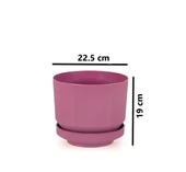 Omnipazar SO-S283 Dekoratif Tabaklı Lüks Çizgi Desenli Saksı 6 Litre - 11