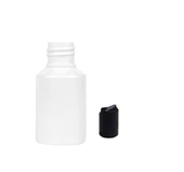 60ml pet beyaz şişe disctop kapak, 24 adet, dezenfektan şişesi, kozmetik şişe, şampuan şişesi, plastik şişe, aroma şişesi - 1