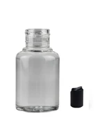 60ml pet şeffaf şişe disctop kapak, 12 adet, dezenfektan şişesi, kozmetik şişe, şampuan şişesi, plastik şişe, aroma şişesi - 1