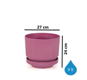 Omnipazar SO-S284 Dekoratif Tabaklı Lüks Çizgi Desenli Saksı 9 Litre thumbnail 11