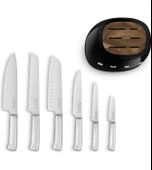 Smeg 50's Style KBSF02 Siyah Standlı Bıçak Seti - 2