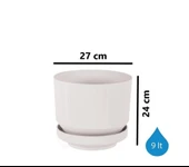 Omnipazar SO-S284 Dekoratif Tabaklı Lüks Çizgi Desenli Saksı 9 Litre thumbnail 5