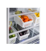 Omnipazar SY-2170 Plastik Küçük Dolap İçi Sebze Meyve Düzenleyici Beyaz 4 lü Set Beyaz - 3