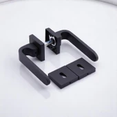 Ay Oda Kapı Kolu Siyah Kare Rozetli Sağa Sola Uygun İç Dış Ev Kapısı Kolları Kilitlenebilir 1 Takım thumbnail 2