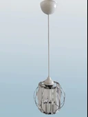 DMR Kristal Taşlı Yuvarlak KROM Küçük Fiskiye Tekli Avize E-27 - 3