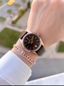 Daniel Klein Retro Vintage Seri Deri Kordon Suya Dayanıklı Kadın Kol Saati+Bileklik BDK.13770.5 - 2