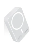 10.000 mah Beyaz 15W Magsafe Destekli TXM5 Powerbank – Kablosuz Şarj + Stand Tasarım - 1