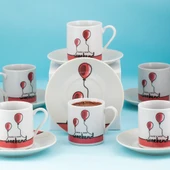 Porsima 03 Porselen 12 Parça Türk Kahve Fincan Takımı 90ml - 2