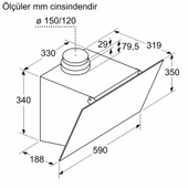 Bosch DWK63PJ61T Siyah Duvar Tipi Davlumbaz - 7