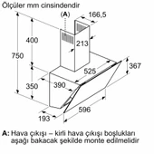 Bosch DWK66PJ60T Siyah Duvar Tipi Davlumbaz - 6