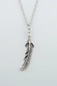 Kartal Pençesi - Kuş Tüyü Gümüş Kaplama Düz Zincir Kolye thumbnail 1