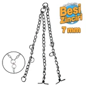 Yüksek Kalite Bükülü 2.5 Kg Besi Zinciri 7 mm 70 x 100 cm Küçük-Büyük Baş Hayvan Kurbanlık Zincir - 1