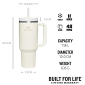 Stanley 10-10824-453 Quencher 1.18 Litre Pipetli Çelik Termos - Krem - 4
