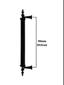 Desenli Boru Siyah Alüminyum Dolap Kulpu Mobilya Kulpu(SIYAH)(96MM - 128MM) Siyah 96mm 96mm - 1 ADET - 4