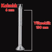 Sunta Vidası Sivri Uçlu Ahşap Tahta Ağaç Mobilya Ayak Kulp Vidası 6x150 Mm Paket 50 Adet - 2