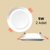 LEDX 5W Led Beyaz Spot Downlight 2'li Paket - 1