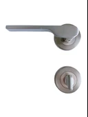 2019 Krom Rozetli Kapı Kolu Tuvalet WC ve Banyo Kapısı Kolu Rozetli Bir Kapılık (WC)(KROM)(1 TAKIM) Krom - 1