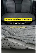Kia Rio 2011-2017 -3Terletmez Kaymaz Keten Oto Minder Kılıf Komple Set(7Parça) Gri thumbnail 3