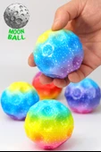 Yükseğe Zıplayan Top Moonball Galaksi Uzay Ay Topu Aşırı Zıplayan Moonball Bahçe Oyuncağı Gökkuşağı - 1