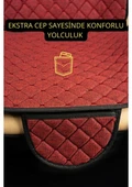 Kia Cerato 2009-2013Terletmez Kaymaz Keten Oto Minder Kılıf Komple Set(7Parça) Kırmızı thumbnail 4